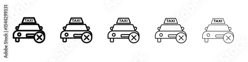 Cancel ordered taxi icon black and white vector sign