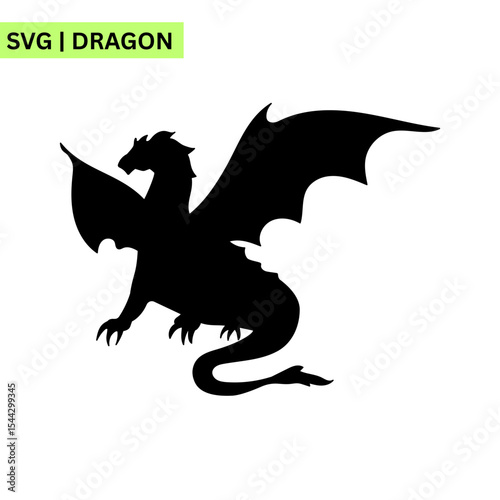 A powerful dragon vector logo featuring a fierce dragon with a fiery breath, symbolizing strength and courage in a bold modern design.