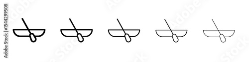 canoe icon black and white vector sign