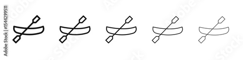 Canoe icon black and white vector sign
