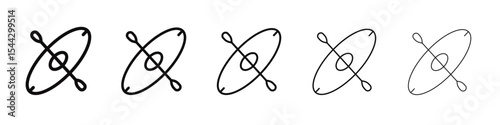 canoe icon black and white vector sign