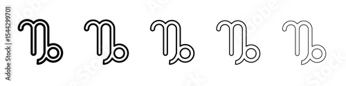 Capricorn zodiac sign icon black and white vector sign