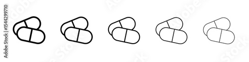 Capsule icon black and white vector sign