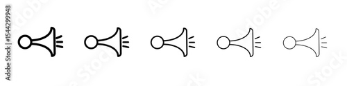 Car horn icon black and white vector sign