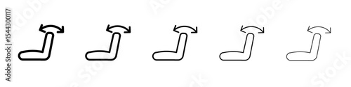 Car seat adjustment icon black and white vector sign