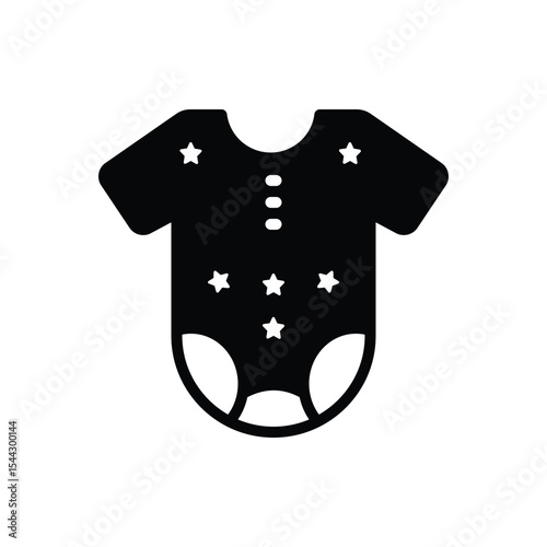 Black solid icon for bodysuit