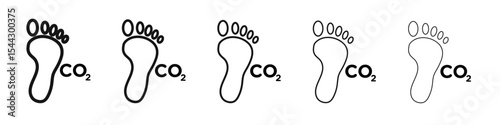Carbon footprint icon black and white vector sign