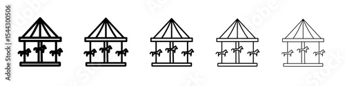 Carousel icon black and white vector sign