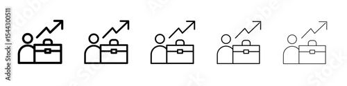 Career, job and work icon black and white vector sign