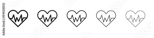 Cardiology icon black and white vector sign