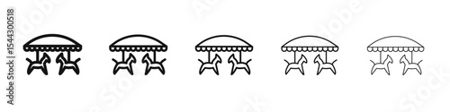 Carousel icon black and white vector sign