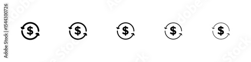 Cash flow icon black and white vector sign