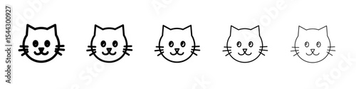 Cat icon black and white vector sign