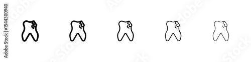 Cavities icon black and white vector sign