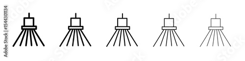 ceiling spotlight icon black and white vector sign