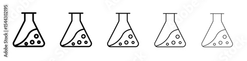 Chemical flask icon black and white vector sign