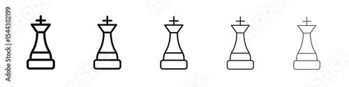 Chess king icon black and white vector sign