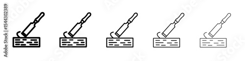 chisel icon black and white vector sign