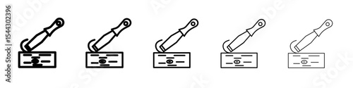 chisel icon black and white vector sign