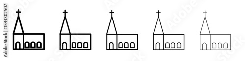 Church icon black and white vector sign
