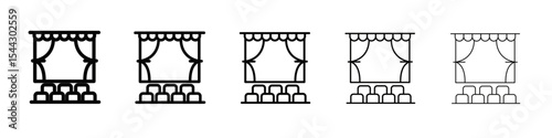 cinema audience icon black and white vector sign