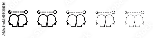 Circadian rhythms icon black and white vector sign