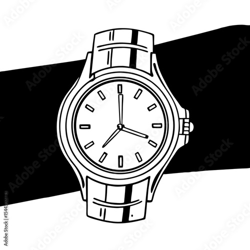 A precisely detailed wristwatch stands out against the backdrop, emphasizing its timeless design and elegance. generative AI