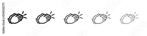 Clapping hand icon black and white vector sign