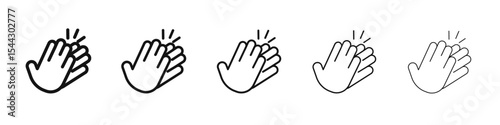 Clapping hand icon black and white vector sign