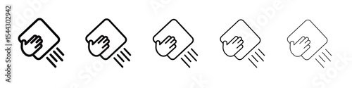 Cleaning cloth icon black and white vector sign