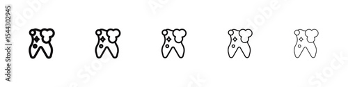 clean tooth icon black and white vector sign