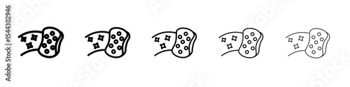 Cleaning sponge icon black and white vector sign
