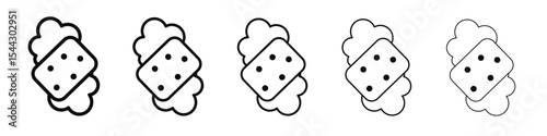 Cleaning sponge icon black and white vector sign