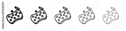 Cleaning sponge icon black and white vector sign