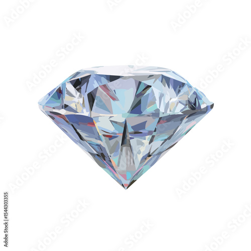 diamond isolated in White Background, diamond vector, Flat lay vector illustration 