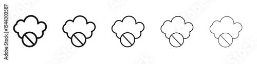 cloud sync disable icon black and white vector sign