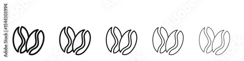 Coffee beans icon black and white vector sign
