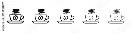 Coffee cup icon black and white vector sign
