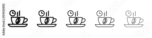 Coffee time icon black and white vector sign