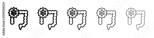 colorectral cancer icon black and white vector sign