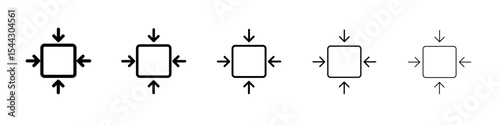 Compact size icon black and white vector sign