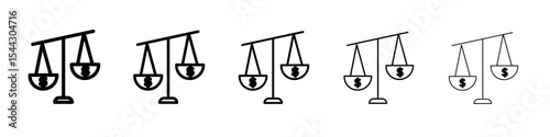 Compare price icon black and white vector sign