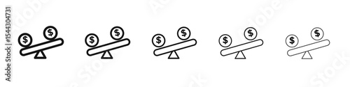 Compare price icon black and white vector sign