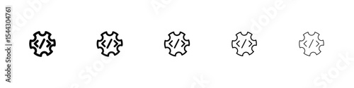 Compile icon black and white vector sign