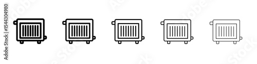 Conditioner heater icon black and white vector sign