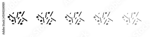 Confetti icon black and white vector sign