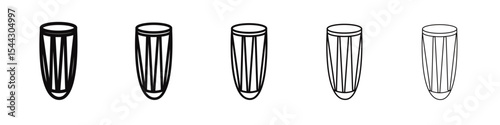Conga drum icon black and white vector sign