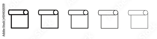 Construction film roll icon black and white vector sign
