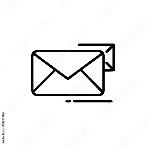 Outline illustration of two envelopes showing the sending of a message
