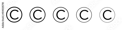 Copyright icon black and white vector sign